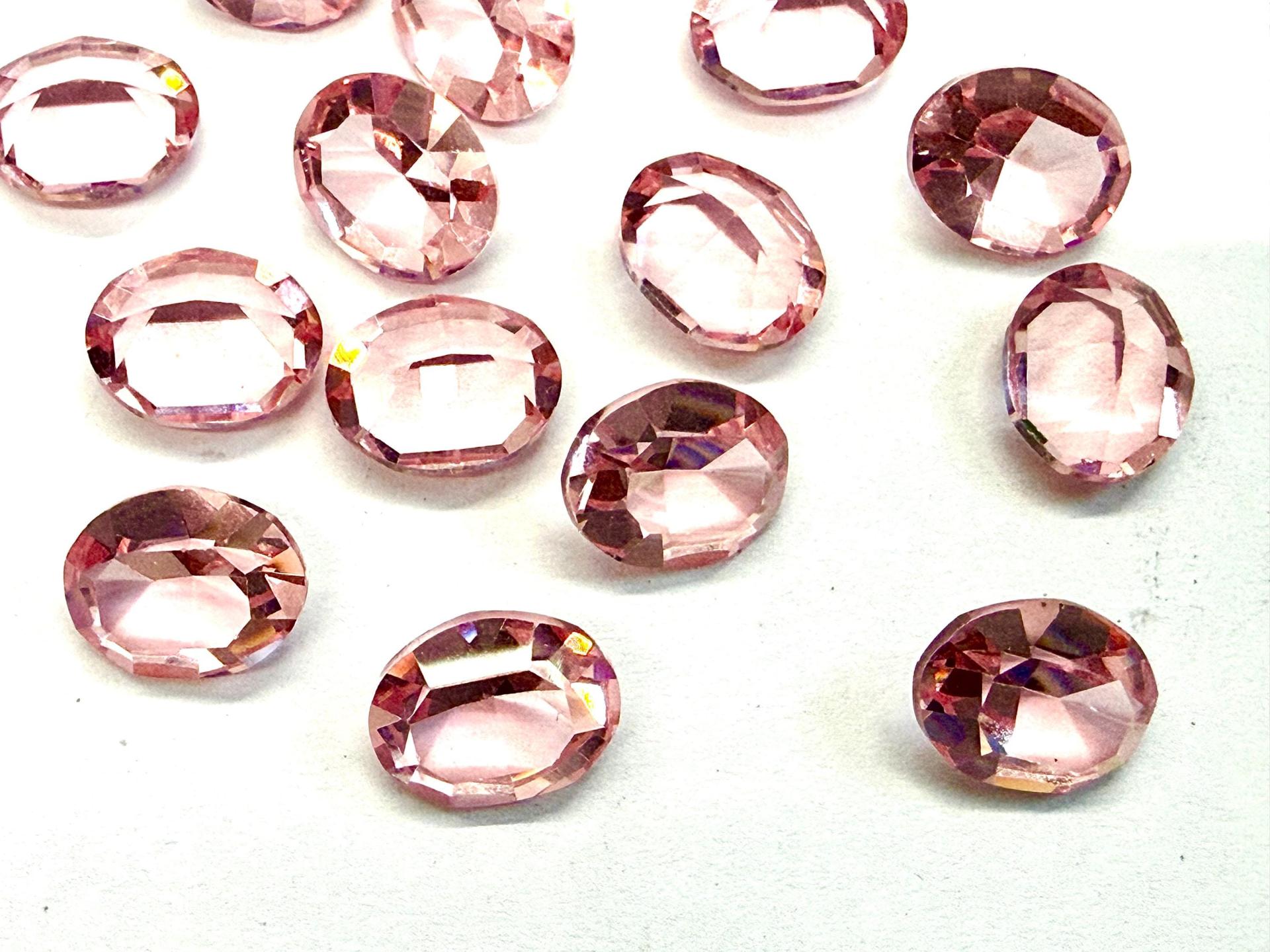 Vintage Swarovski Crystal Rhinestones, 10x8mm Oval Light Rose Unfoiled (4128)