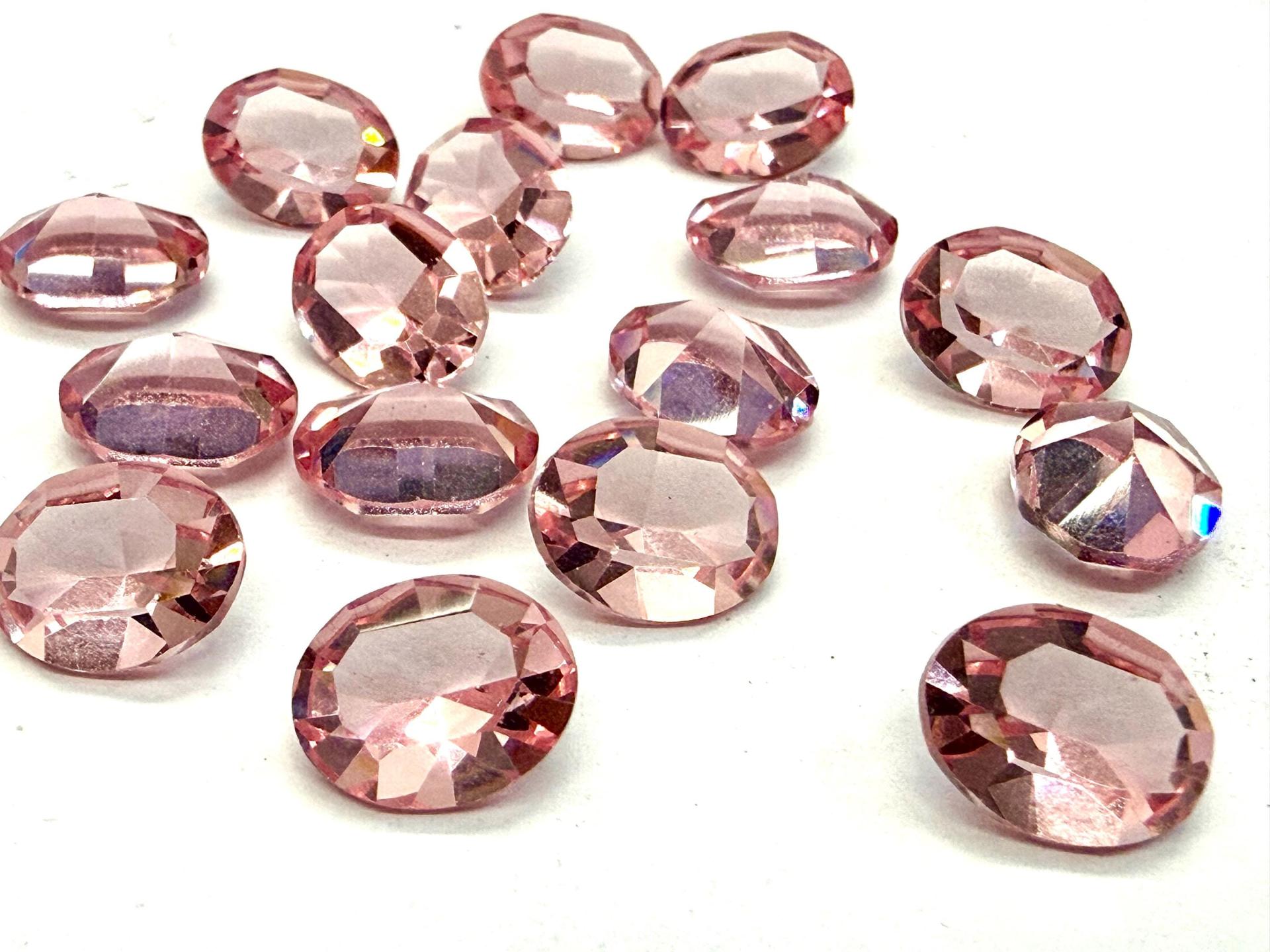 Vintage Swarovski Crystal Rhinestones, 10x8mm Oval Light Rose Unfoiled (4128)