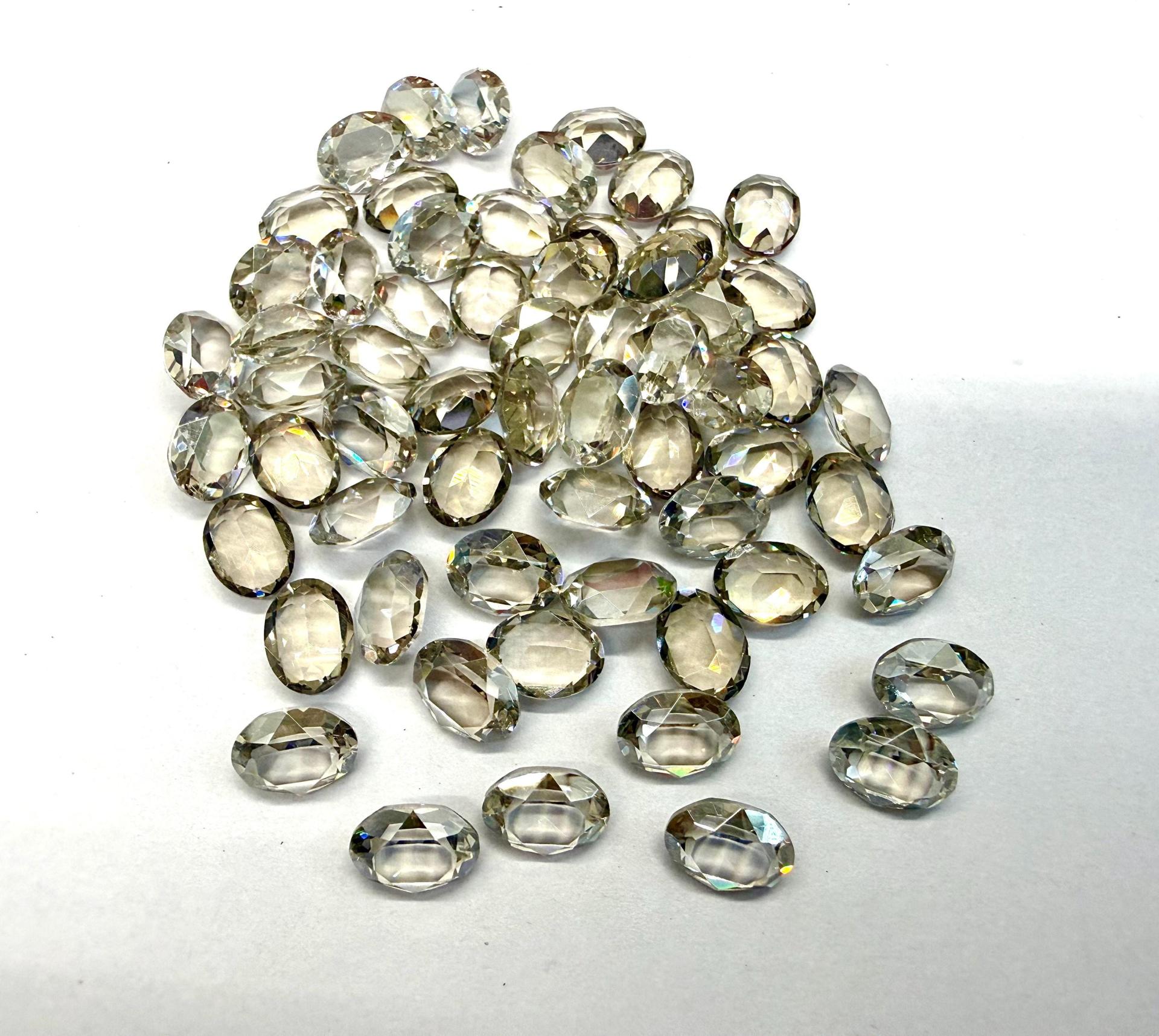 Vintage Swarovski Crystal Silver Shade Unfoiled Rhinestones, 8x6mm Oval Crystals