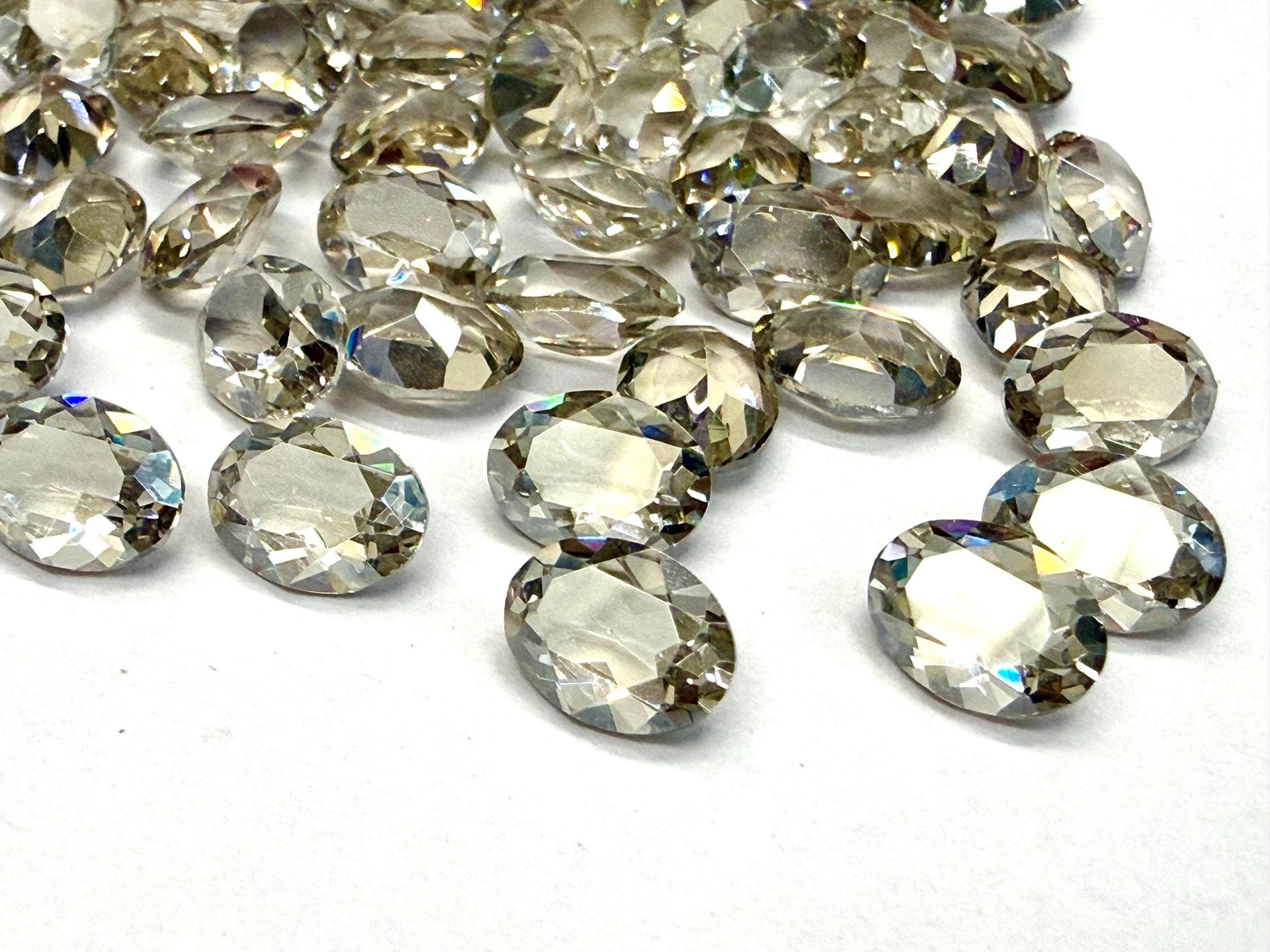Vintage Swarovski Crystal Silver Shade Unfoiled Rhinestones, 8x6mm Oval Crystals