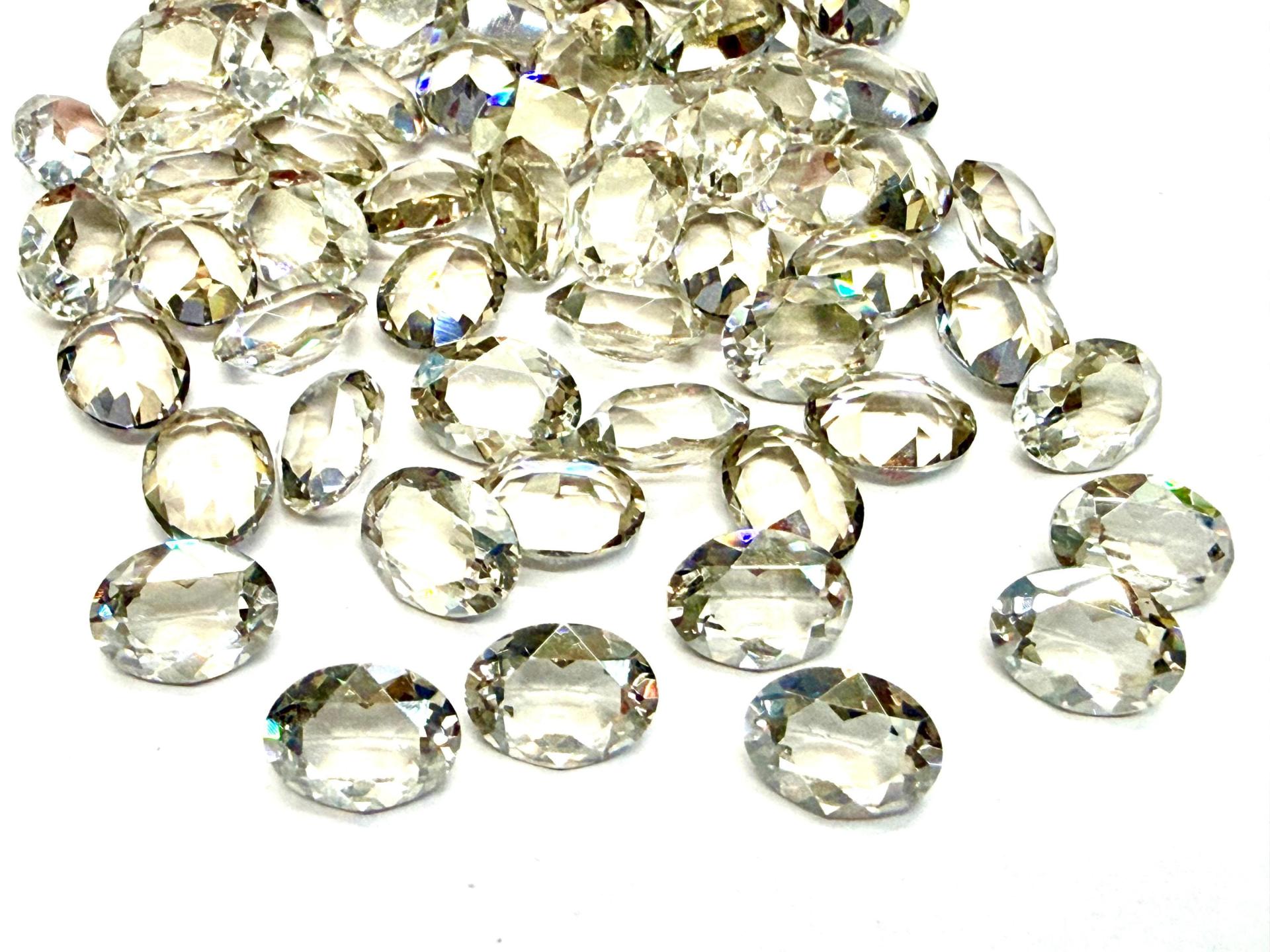 Vintage Swarovski Crystal Silver Shade Unfoiled Rhinestones, 8x6mm Oval Crystals