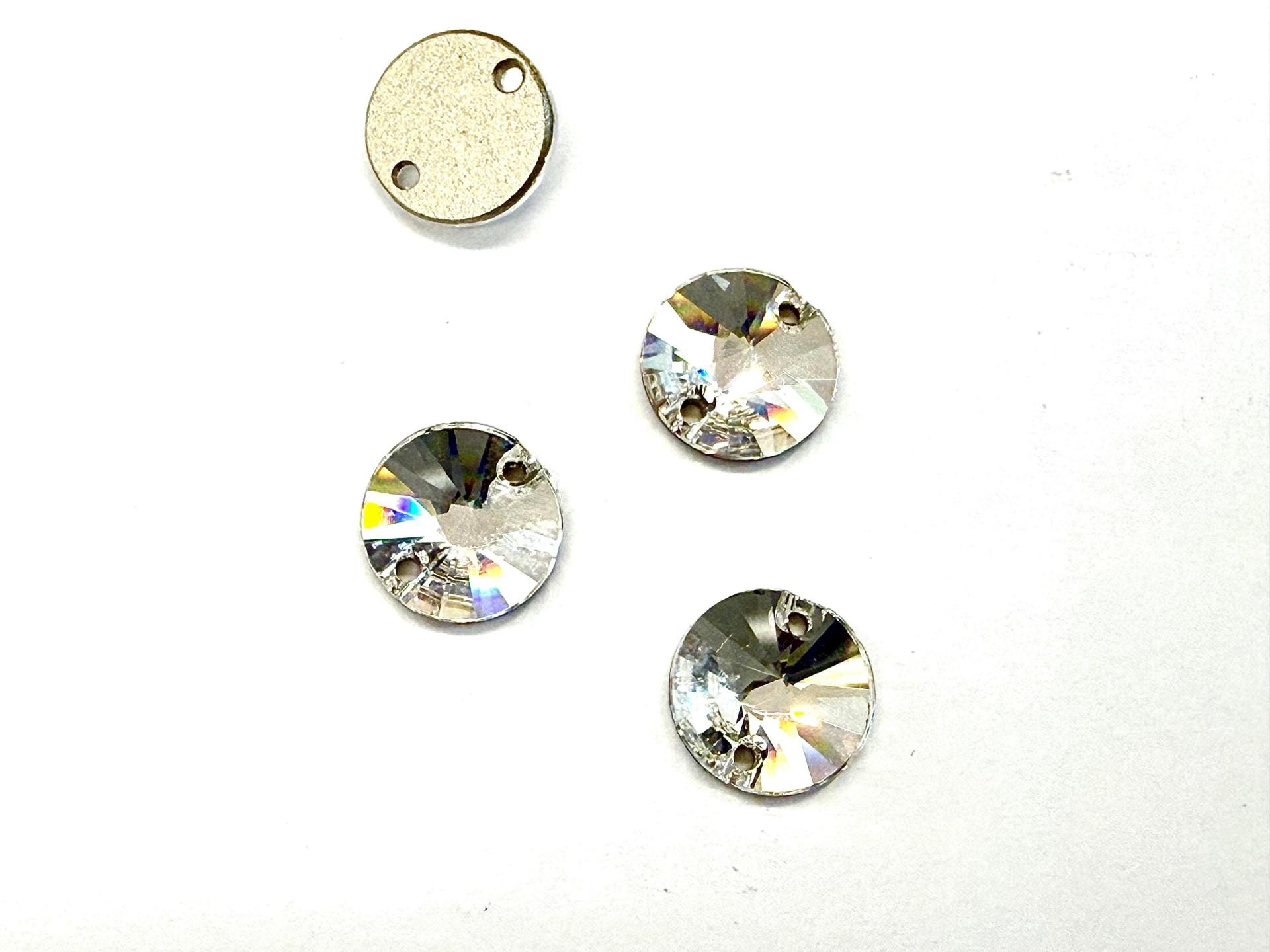 Swarovski 10mm Rivoli Crystal Sew On Rhinestone, Bridal Embroidery (3200)