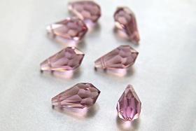 Vintage Czech Light Amethyst crystal Drops 18 x 9 MM Fancy Crystal drops 3/12/36 Pieces