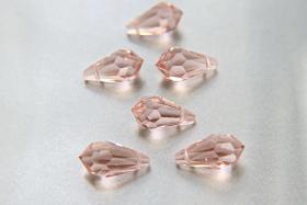 Vintage Czech Blush Rose crystal Drops 18x9 MM Fancy Crystal drops 3/12/36 Pieces