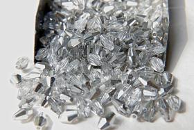 Swarovski 5205 7x5mm Crystal Elongated Bicone in Crystal Comet Argent 20/72/144/432/1000 Pieces jewelry making Vintage beads, jewelry making