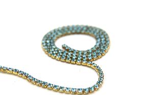10ss Swarovski Close Cup Chain in Aquamarine 2.8mm Made in Austria 0.5/1/2/5 Meters rare couture materials