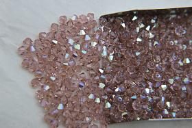 4mm Vintage Rose Aurore Boreale Swarovski Bicone AB beads 36/72/144/432/720 Pieces rainbow beads, jewelry making, couture embellishments