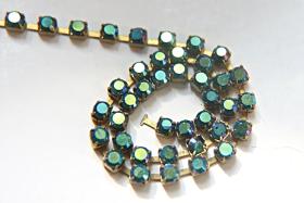 16 SS Rhinestone Chain Vintage Pressed Chatons Emerald AB Aurore Boreale 4mm 1/2/5/15 Meters jewelery supply, embroidery materials