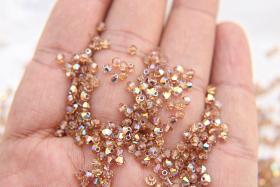 3mm Preciosa Light Colorado Topaz AB rainbow Bicones beads 36/72/144/432/720 Pieces jewelry making findings, embroidery materials, couture