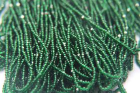 11/0 Charlotte ture Cut Beads Deep Green Transparent 10/20/50/250/500 grams glass beads, jewelry supply, findings, craft supply, vintage