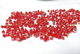 4mm Dark Coral Red Aurore Boreale Swarovski Bicone Cuts 36/72/144/432/720 Pieces embroidery materials, jewelry making