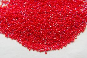 13/0 Charlotte Cut Beads Patina Light Red Opaque Aurore Boreale 5/10/20/50/250/500 Grams PREMIUM MATERIALS