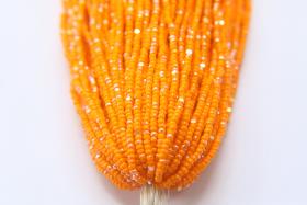 11/0 Hanks Charlotte true Cut Beads Patina Opaque Light Orange Aurore Boreale Hanks PREMIUM SEED Beads NATIVE supplies