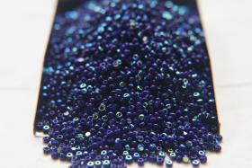 11/0 Charlotte Cut Beads Patina Opaque Dark Navy Blue Aurore Boreale 10/20/50/250/500 Grams 1300 Pieces