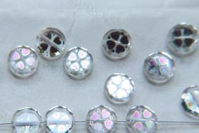 10mm SWAROVSKI Vintage heart printed flat Crystal Beads in Crystal 6/12/36 Pieces PREMIUM Materials