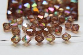 7mm Vintage Swarovski Light & Smoked Topaz Mix AB Bicone beads Cuts 12/36/72/144/288 Pieces (226) Premium Materials