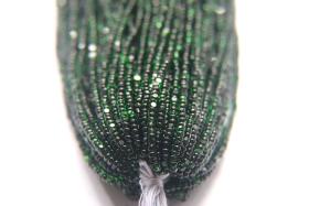 11/0 Hanks Charlotte Cut Beads Green Jet Lined 1/5/25/50/100 Hanks 2.0mm jewellery NATIVE rare glass beads, jewelry supply,