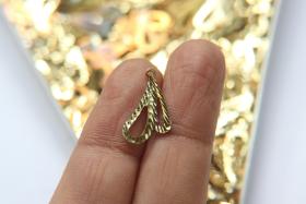 Brass Findings, Raw Brass MINI designer diamond cut Charms in brass 12x19.5mm, 1.2mm Loop, 20/50/150/300 PIECES vintage findings, jewlery