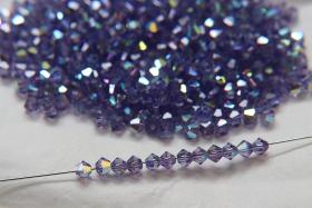 4mm Swarovski Tanzanite AB Bicones 36/72/144/432/720 Pieces rainbow beads, jewelry making, couture embellishments, embroidery materials
