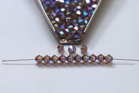 5mm Light Rose Aurore Boreale Satin Swarovski Bicone 12/36/72/144/432/720 Pieces (362) rainbow beads, jewelry making, couture