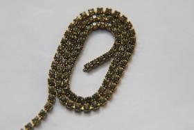 18pp Swarovski Vintage Chain in Khaki (2.5mm) 0.5/1/2/5 Meters Brass Settings Wedding Bridal Supplies|Jewelry Making|Decoration