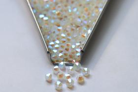 4mm White Opal 2X Aurore Boreale Swarovski Bicone Cuts beads AB 36/72/144/432/720 Pieces embellishment couture