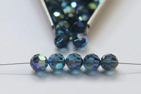 8MM Swarovski Montana AB 5000 Faceted Round Beads 2/6/12/36 Pieces jewelry making beads, VINTAGE FINDINGS