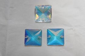 Swarovski 3240 Square Sew-On 16mm in Aurore Boreale, embroidery, 2/6/12/24 pieces bridal decorations, embroidery materials