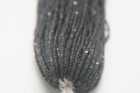 11/0 Hanks Charlotte Cut Beads Crystal Matt Graphite Lined 1/5/25/50/100 Hanks PREMIUM SEED BEADS, Native Supplies