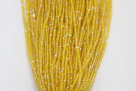 11/0 Hanks Charlotte Cut Beads Patina Transparent Yellow Aurore Boreale  PREMIUM SEED BEADS Native Supplies jewelry making craft supply