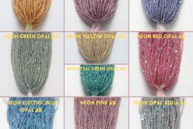 11/0 Hanks Charlotte Cut Beads Patina Opal Neon 10 colors of Aurore Boreale PREMIUM SEED BEADS Native Supplies truecuts beads
