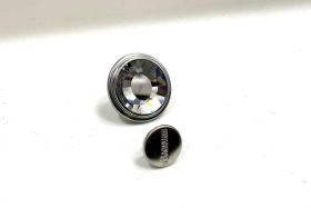 Swarovski Art.# 1790/140 - Swarovski Decorative Jeans Buttons in 17mm, Crystal Stones, Silver Brushed Casting