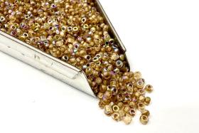 11/0 Charlotte true Cut Beads Patina Dark Cream Lined Aurore Boreale 10/20/50/250/500 Grams 1300 Pieces loose beads, embroidery materials