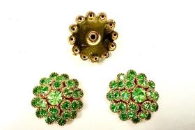 22 mm Vintage Gold plated in Peridot Swarovski Embellishment DIY Supplies wedding decorations
