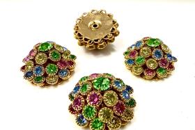 22 mm gold plated Vintage light multi colored Swarovski Embellishment DIY Supplies wedding decorations