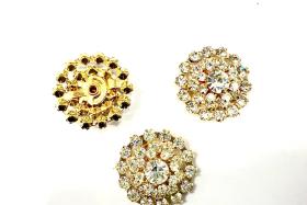 21mm Vintage gold plated Swarovski three layers Design in Crystal Embellishment DIY Supplies wedding decorations