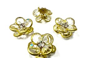 22 mm in brass channel beads in unfoiled crystal Embellishment DIY Supplies wedding decorations