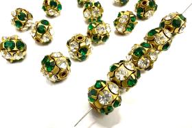 Rare Vintage Swarovski Crystal Ball Bead IN Emerald Crystal – 12mm  Brass Setting