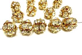 Rare Vintage Swarovski Crystal Ball Bead – 12mm Gold plated Setting