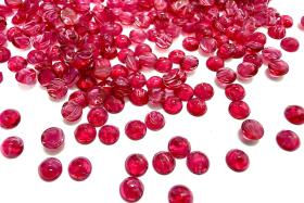 3mm Swarovski Ruby Givré Vintage Cabochons, Flat Back