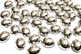 Swarovski 10x8 mm Vintage 2190 Crystal Comet Argent Light Foiled Flat Back Oval Cabochon Cabs