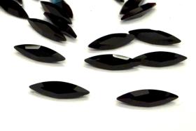 Swarovski Crystals, Jet unfoiled Marquise Navette, 11x3mm (4200)