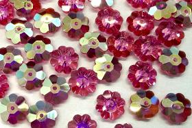 8mm Swarovski Rose Aurore Boreale Flower Sew-on Stone