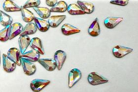 Preciosa 10x6 mm Crystal AB Vintage Pear Flat Back Foiled Cabochon old ornaments making