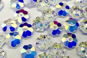 6mm Swarovski Crystal Crystal Aurore Boreale Margarita Flower Sew-on Stone – Unfoiled Austrian Crystal