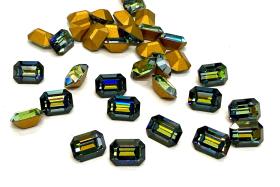 Vintage Swarovski Crystal Rhinestones, 8x6mm Octagon Sahara (4600)