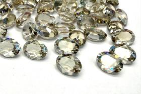 Vintage Swarovski Crystal Silver Shade Unfoiled Rhinestones, 8x6mm Oval Crystals