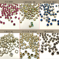 10ss Clear Flatback Swarovski Rose Montees, 2.8mm Silver Plated Mounted Rose Montees, in colors, sewon, embroidery materials, wedding deco