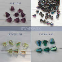 5400 Vintage 7x8 mm Swarovski crystal bead cone shape (4 Colours) Swarovski Elements 2/6/12/36 Pieces, jewelry making