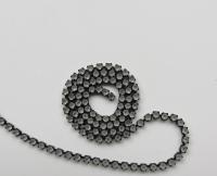 16 SS Rhinestone Chain Vintage Glass Crystal Frosted Antique Black Plated 4mm 1/2/5/15 Meters , decoration, antique